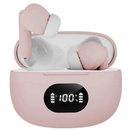 Écouteurs Bluetooth sans fil avec batterie externe Rose - AVENZO - AV-TW5010P