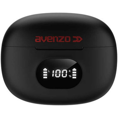 Écouteurs Bluetooth sans fil avec batterie externe Noir - AVENZO - AVTW5010B