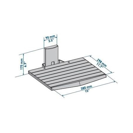 Support mural Slimstyle AV Shelf 12 kg Noir - MELICONI - MEL480515