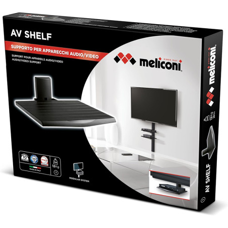 Support mural Slimstyle AV Shelf 12 kg Noir - MELICONI - MEL480515