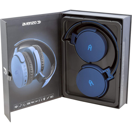 Casque Bluetooth Jack 2en1 FM MP3 Micro Bleu - AVENZO - AVHP2002L