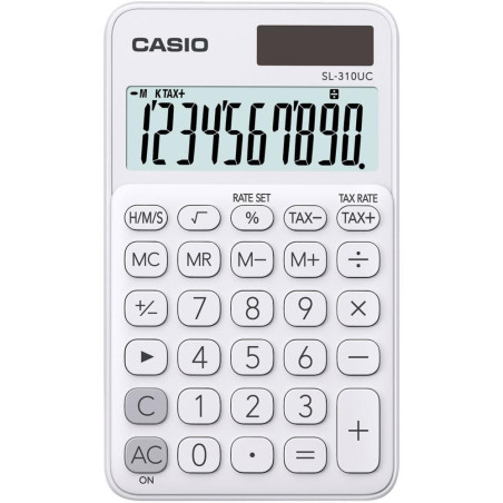 Calculatrice de poche SL-310UC 10 chiffres Blanc - CASIO - CASL310UCWEWEC