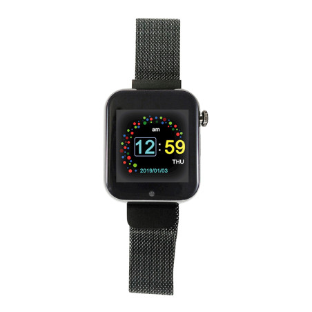Montre connectée 1.54'' Bluetooth Métal Noir - INOVALLEY - INMC27METALB