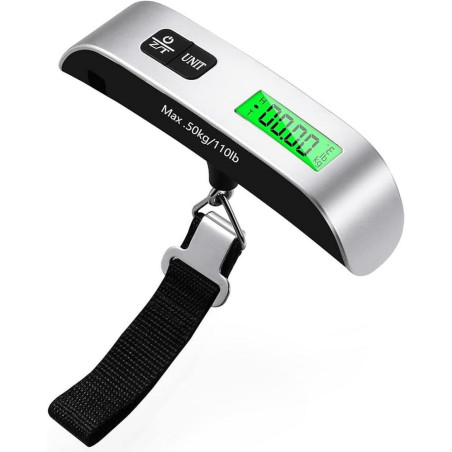 Balance de voyage numérique 50kg/10g avec écran LCD Gris - AVANTEK - AV522GR