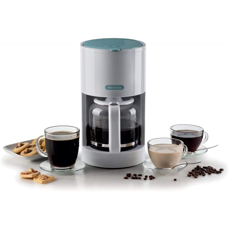Cafetière filtre Breakfast 12 tasses 900W Blanc/Bleu - ARIETE - ARI1394WH