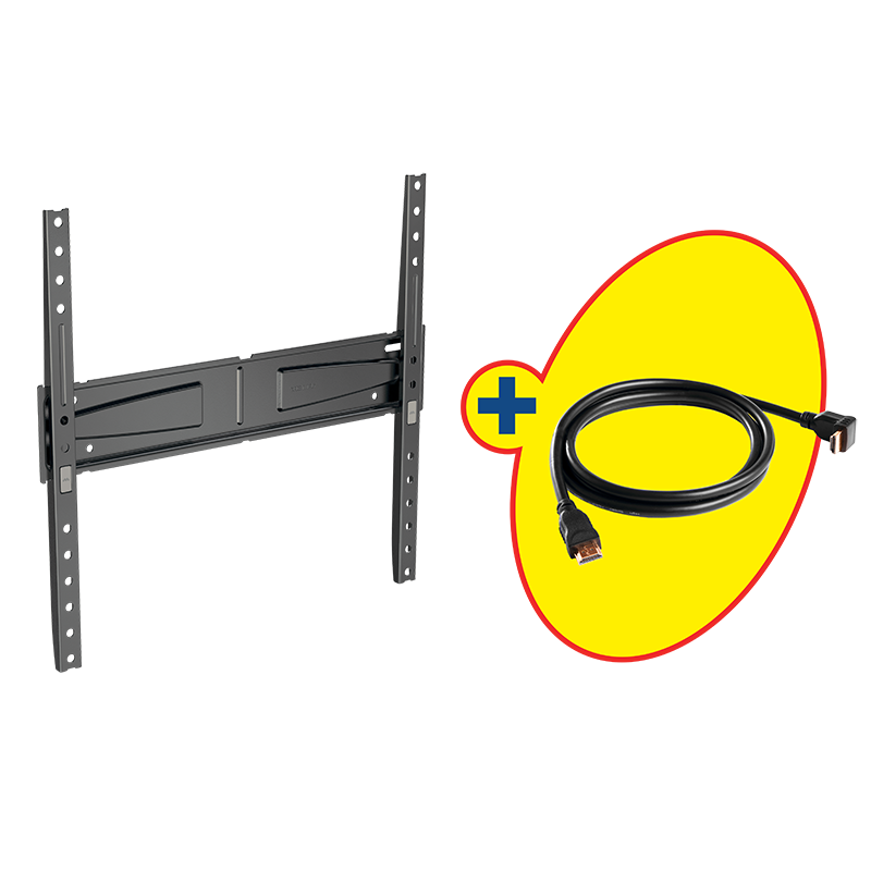 Pack VESA Support mural fixe slim pour TV 88" + câble HDMI Noir - MELICONI - MEL920022