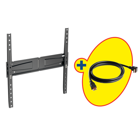 Pack VESA Support mural fixe slim pour TV 88" + câble HDMI Noir - MELICONI - MEL920022