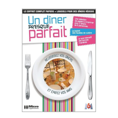 Coffret papier et logiciels Un dîner presque parfait Blanc - MICRO APPLICATION - 5363