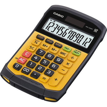 Calculatrice de bureau étanche 12 chiffres Noir/Jaune - CASIO - CAWM320MTWEC