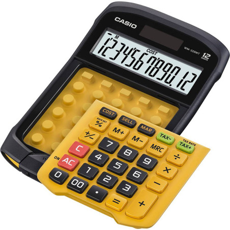 Calculatrice de bureau étanche 12 chiffres Noir/Jaune - CASIO - CAWM320MTWEC