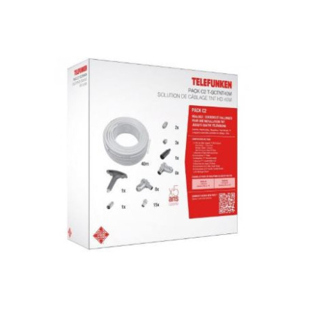 Pack de câblage TNT HD pour TV 40m Blanc - TELEFUNKEN - MELTSCTNT40M