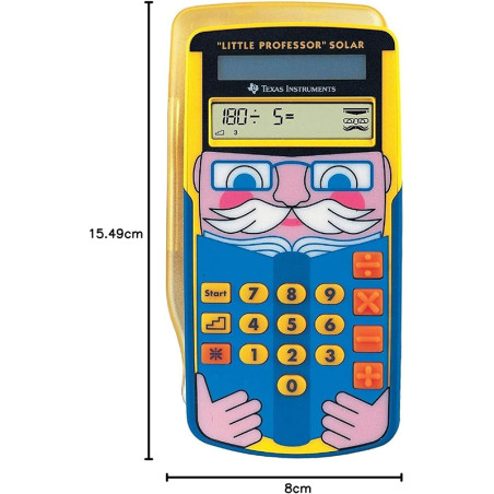Calculatrice éducative Little Professor Solar 5 niveaux Jaune/Bleu - TEXAS INSTRUMENTS - TILITTLEPROF