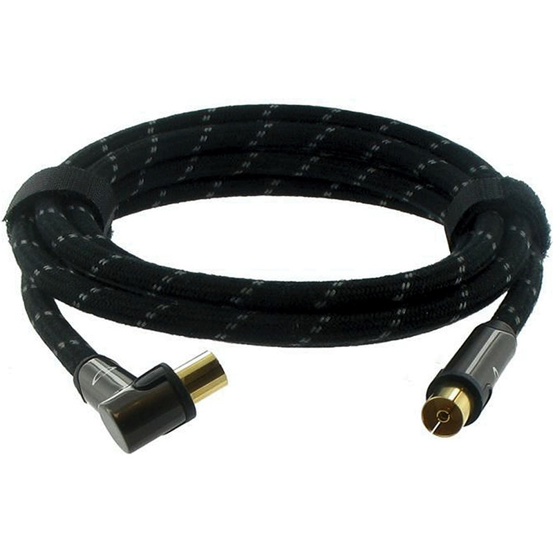 Cordon d’antenne coudé 9.25mm 2M Noir - CONNECT RESEARCH - OCR8702