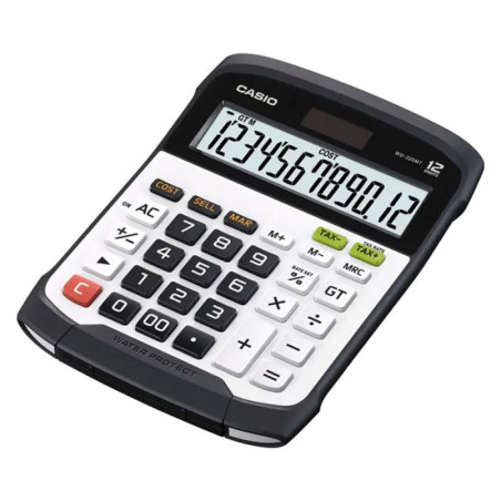 Calculatrice de bureau WD-320MT 12 chiffres étanche Noir et Blanc - CASIO - CAWD320MTWEC