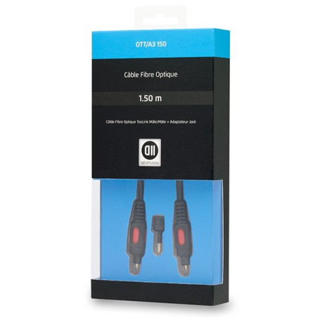 Câble Audio Toslink Optique Mâle/Mâle 1,5m Noir - D2 DIFFUSION - CAB_D2OPT150