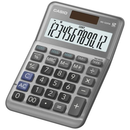 Calculatrice de bureau MS-120FM 12 chiffres Gris - CASIO - CAMS120FMWAEP