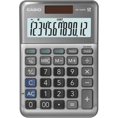 Calculatrice de bureau MS-120FM 12 chiffres Gris - CASIO - CAMS120FMWAEP