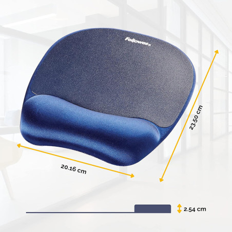 Tapis de souris ergonomique Memory Foam Saphir - FELLOWES - 9172801
