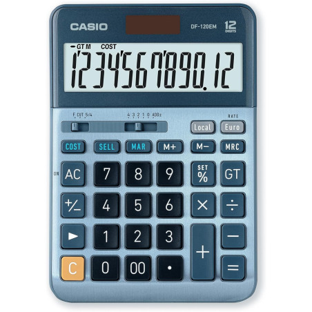 Calculatrice de bureau 12 chiffres Argent - CASIO - CADF120EMWEP