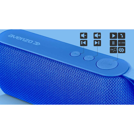 Enceinte Bluetooth sans fil 3W FM/USB/MP3 Bleu - AVENZO - AVSP3101L
