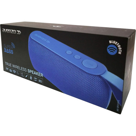 Enceinte Bluetooth sans fil 3W FM/USB/MP3 Bleu - AVENZO - AVSP3101L