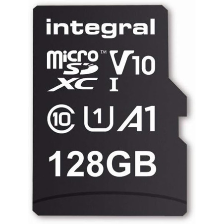 Carte mémoire microSDXC 128Go 100MB/s Classe 10 V10 Noir - INTEGRAL - MICSDINT128GoV10
