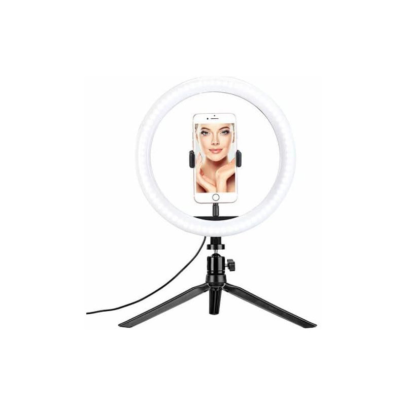 Anneau lumineux LED 35 cm avec mini trépied et support Noir - INOVALLEY - INSELFIELP