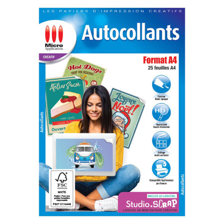 Kit de stickers muraux Arabesque A4 repositionnables 3 feuilles - MICRO APPLICATION - 5332