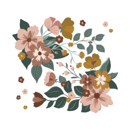 Kit de stickers muraux Bouquet Floral A4 repositionnables 3 feuilles - MICRO APPLICATION - 5331