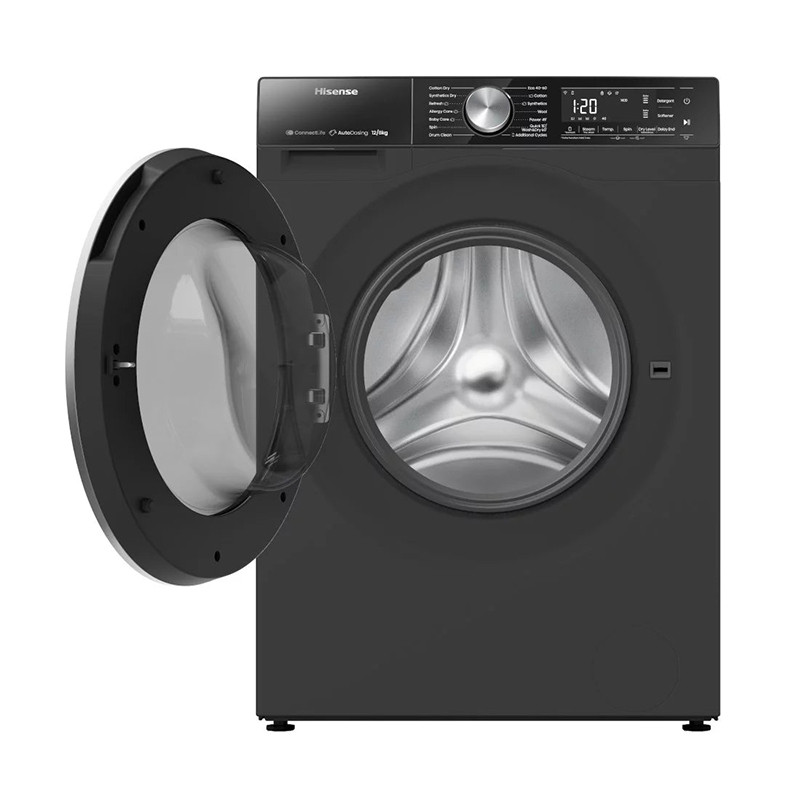 Lave-linge séchant intelligent Inverter 12/8kg Noir - HISENSE - WD5S1245BB