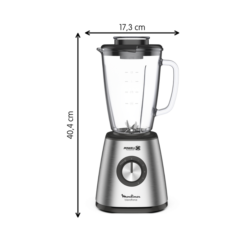 Blender Blendforce base métal 1,75L Inox - MOULINEX - LM439D10