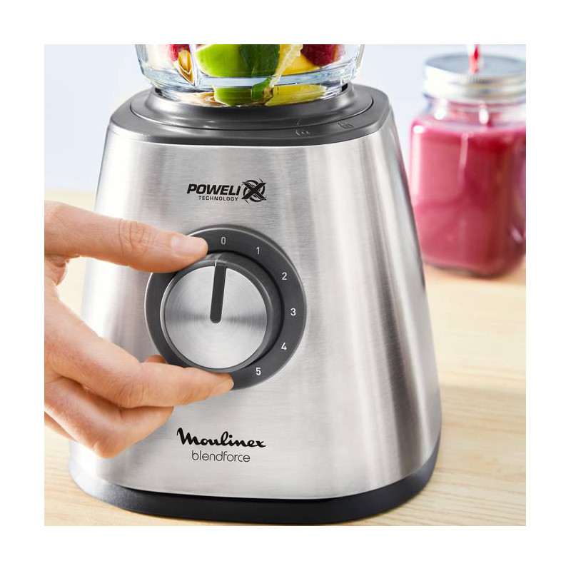 Blender Blendforce base métal 1,75L Inox - MOULINEX - LM439D10
