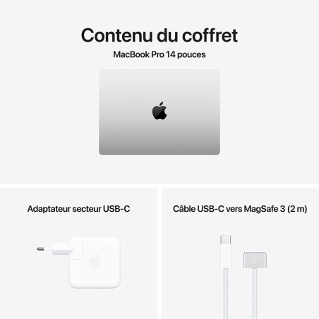 MacBook Pro 14" M4 16/512Go Argent - APPLE - MW2W3FN/A