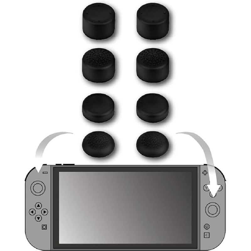 Appuie-pouces pour Nintendo Switch 2 x8 Noir - KONIX - 61889000079