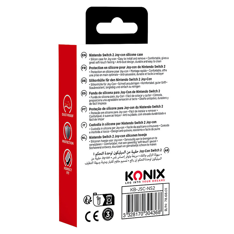 Protection en silicone pour Joy-Con Nintendo Switch 2 Noir - KONIX - 61889000078