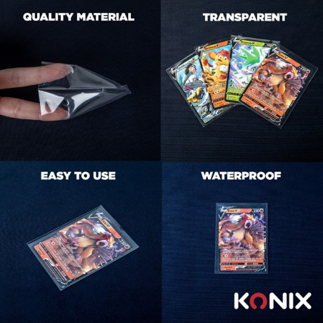 Protège-cartes Perfect 100 pcs Transparent - KONIX - 61889000064