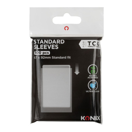 Protège-cartes standard 100 pcs Transparent - KONIX - 61889000063