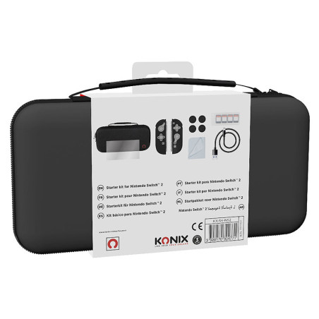 Kit Starter Nintendo Switch 2 housse + verre trempé + accessoires Noir - KONIX - 61889000095