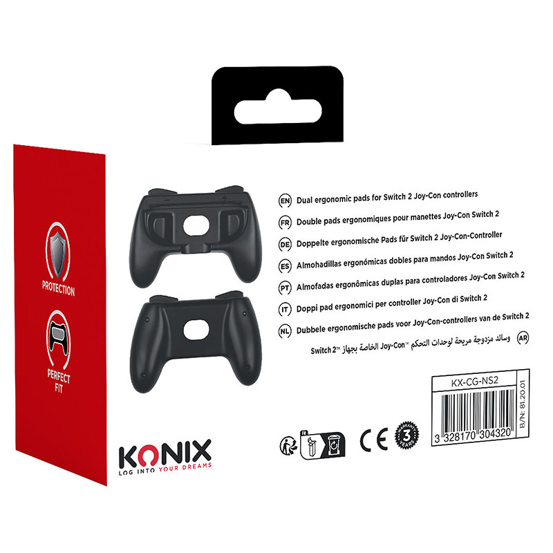 Paire de supports manette Joy-Con Nintendo Switch 2 Noir - KONIX - 61889000081