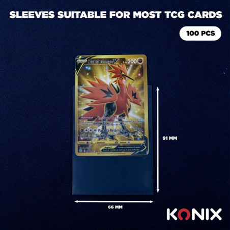 Protège-cartes Black Matte 100 pcs Noir - KONIX - 61889000066