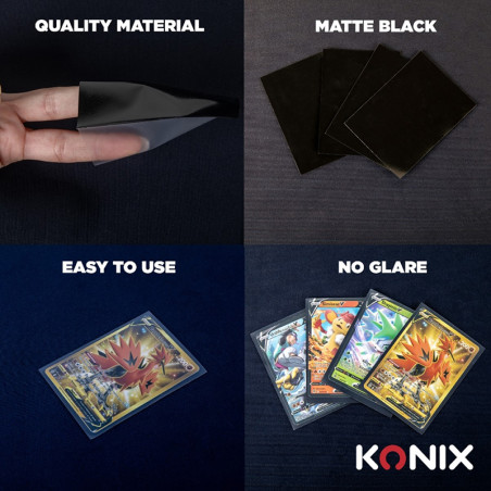 Protège-cartes Black Matte 100 pcs Noir - KONIX - 61889000066