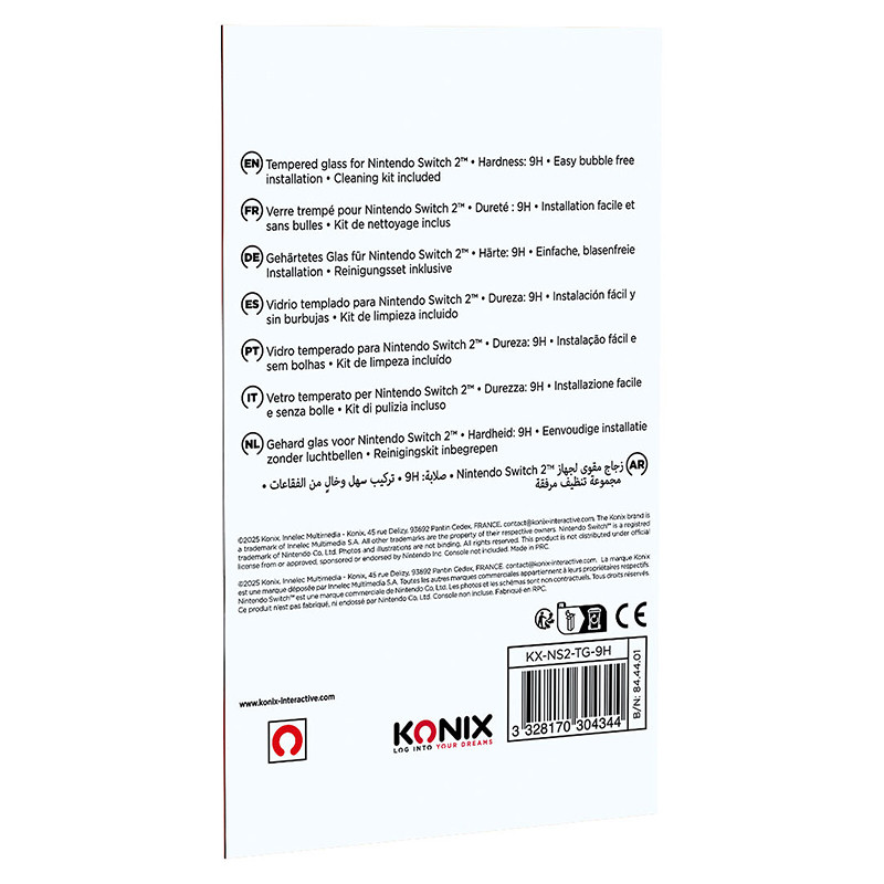 Protection écran verre trempé 9H pour Nintendo Switch 2 Transparent - KONIX - 61889000084