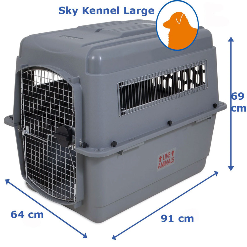 Cage de transport IATA Sky Kennel Transport Aerien T4 (50-70LBS) - PETMATE