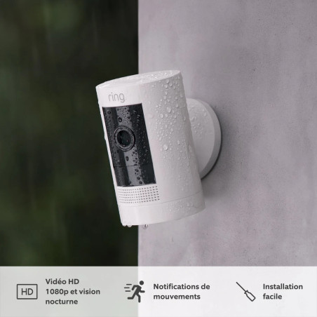 Caméra de surveillance extérieure wifi sans fil blanche - RING - RING9647252