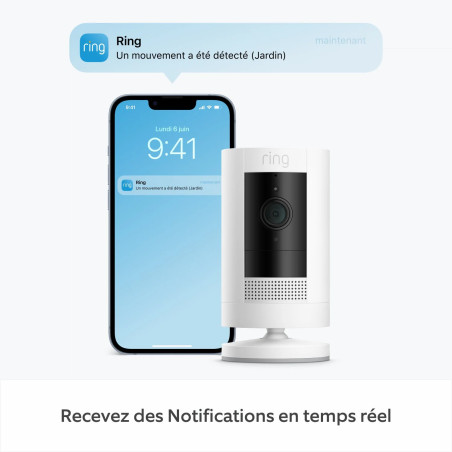 Caméra de surveillance extérieure wifi sans fil blanche - RING - RING9647252