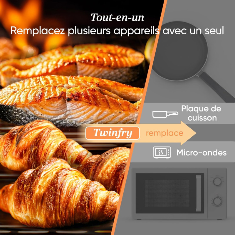 Friteuse sans huile à air chaud chaud Twinfry Dual Zone 10L  - COSORI