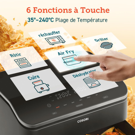 Friteuse sans huile à air chaud chaud Twinfry Dual Zone 10L  - COSORI