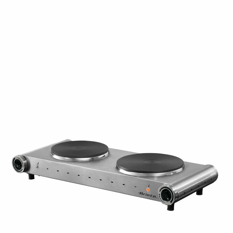 Plaque de cuisson électrique double 2500W Inox - ARIETE - ARI994/2