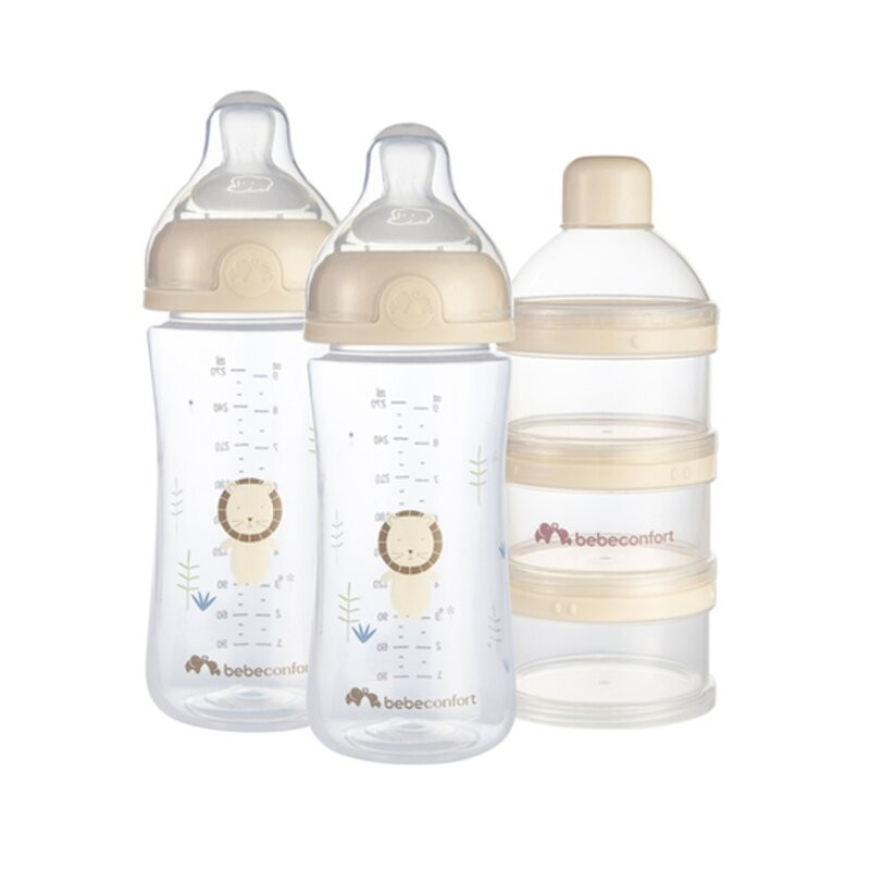 Lot de 2 Biberons 270mL et Doseur de lait de voyage Beige - BEBE CONFORT - DOR-3102202360