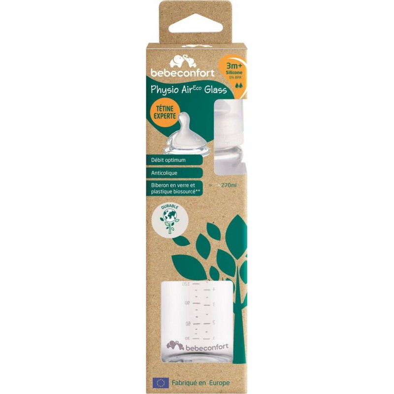 Biberon Physio Air Eco Glass 270mL Beige - BEBE CONFORT - DOR-3102202310